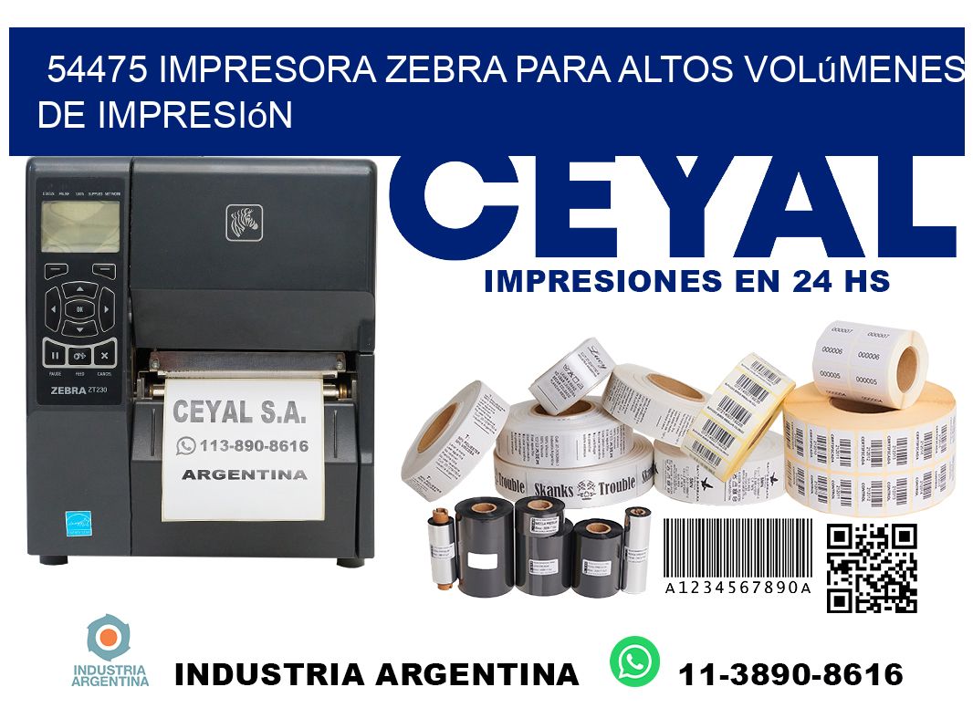 54475 impresora zebra para altos volúmenes de impresión