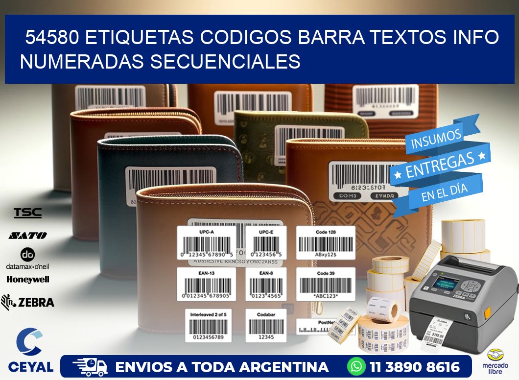 54580 Etiquetas Codigos Barra Textos Info Numeradas Secuenciales