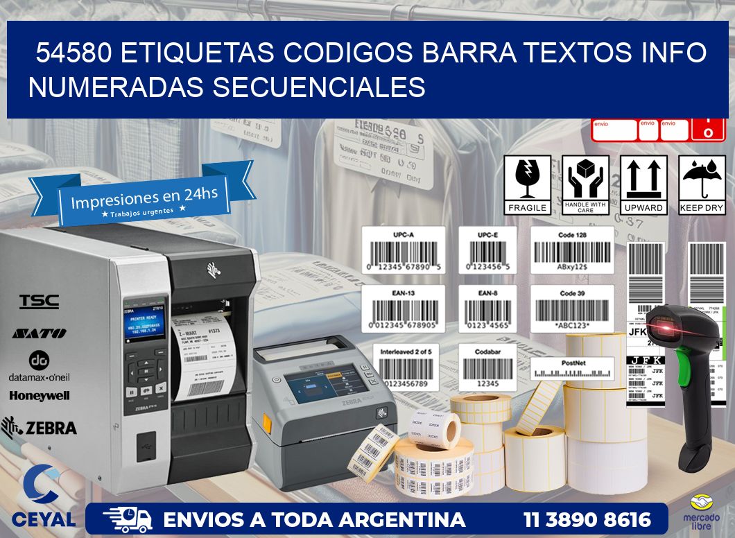 54580 Etiquetas Codigos Barra Textos Info Numeradas Secuenciales