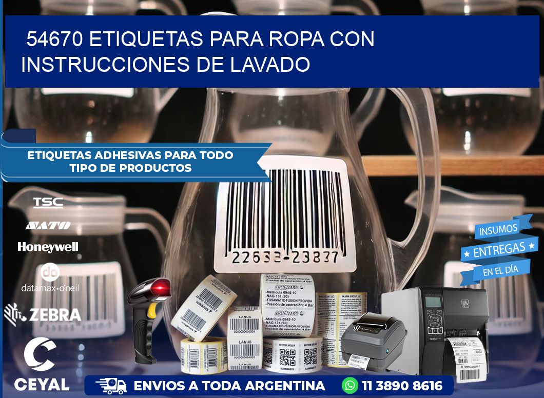 54670 etiquetas para ropa con instrucciones de lavado