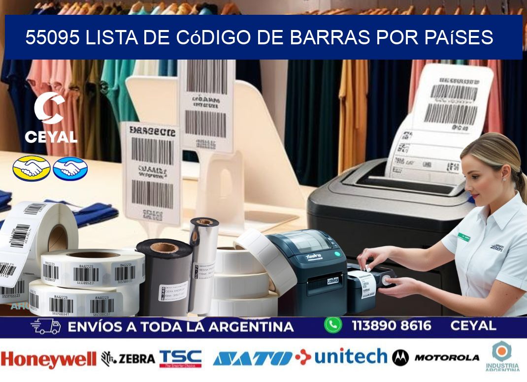 55095 Lista de código de barras por países