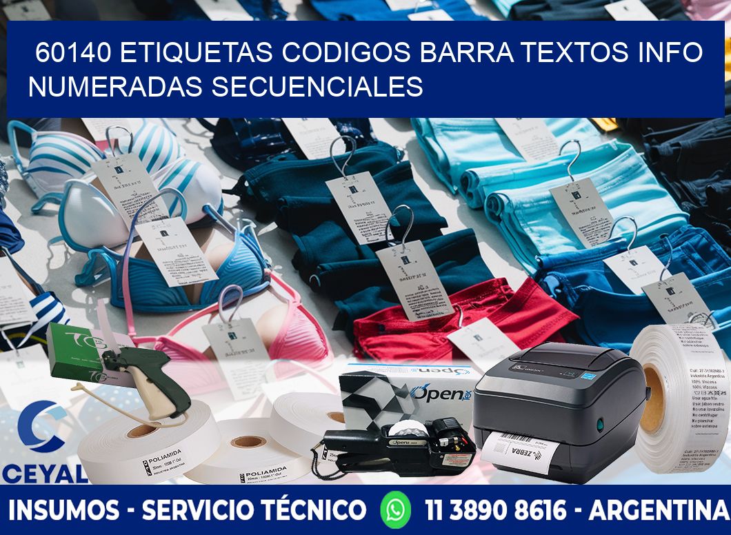 60140 Etiquetas Codigos Barra Textos Info Numeradas Secuenciales