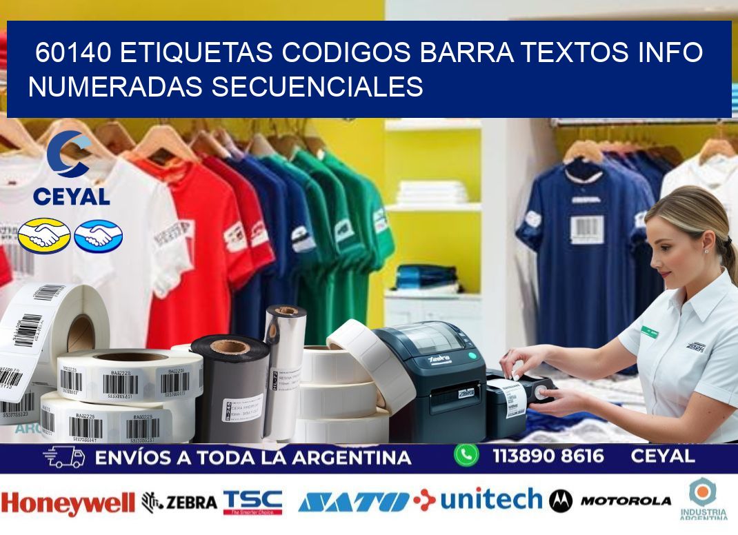 60140 Etiquetas Codigos Barra Textos Info Numeradas Secuenciales