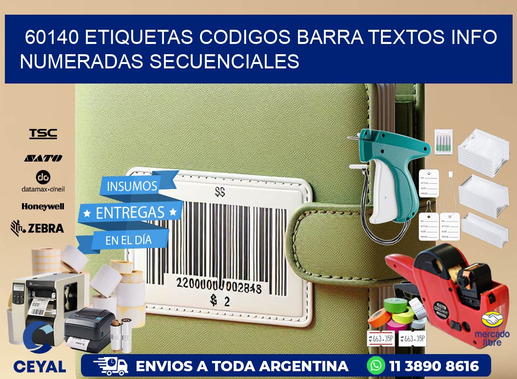 60140 Etiquetas Codigos Barra Textos Info Numeradas Secuenciales