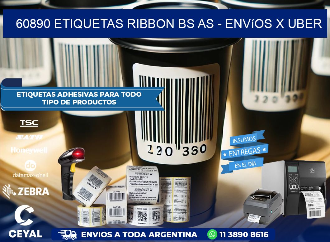 60890 etiquetas ribbon bs as - envíos x uber
