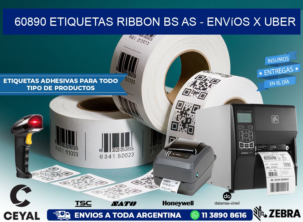 60890 etiquetas ribbon bs as - envíos x uber