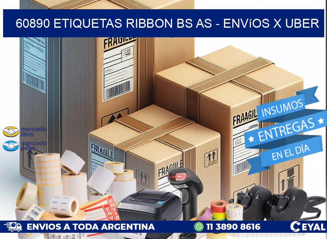 60890 etiquetas ribbon bs as - envíos x uber