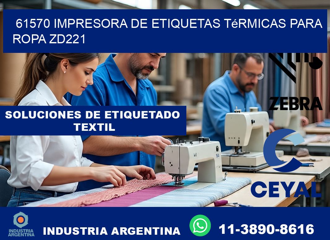 61570 impresora de etiquetas térmicas para ropa ZD221