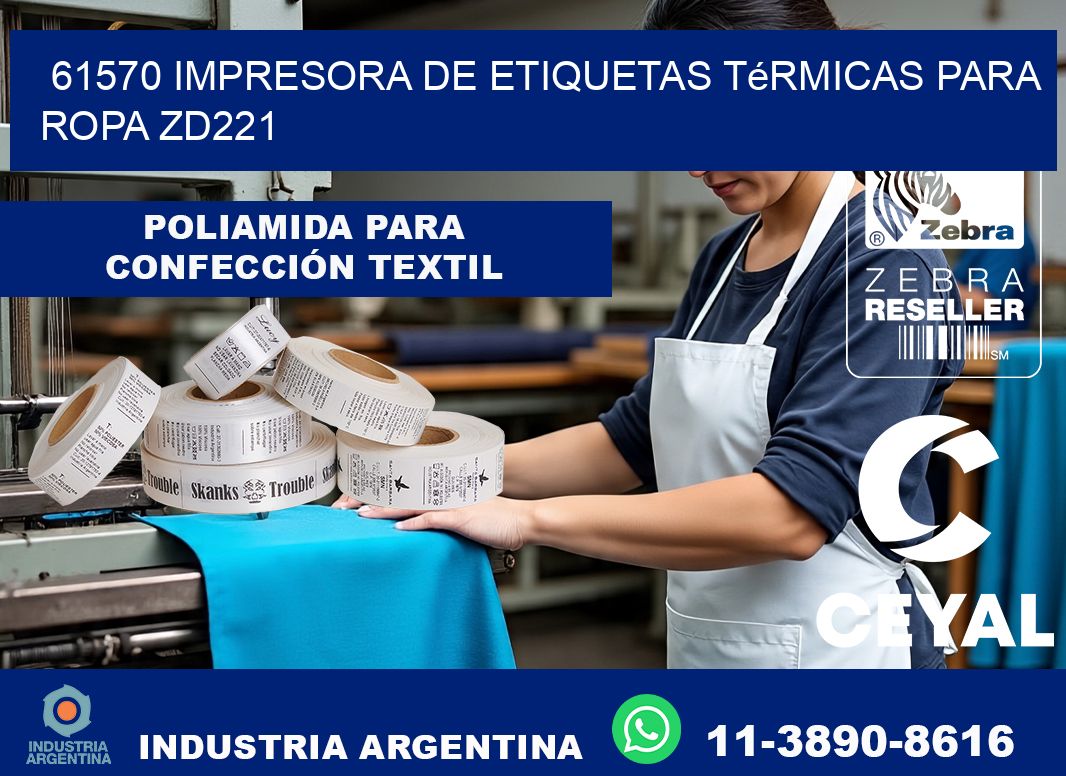 61570 impresora de etiquetas térmicas para ropa ZD221