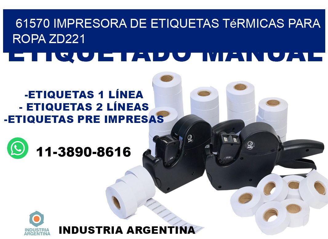 61570 impresora de etiquetas térmicas para ropa ZD221