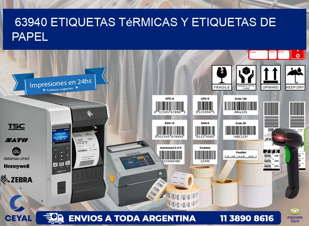 63940 etiquetas térmicas y etiquetas de papel