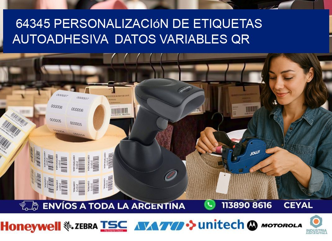 64345 Personalización de etiquetas autoadhesiva  datos variables QR