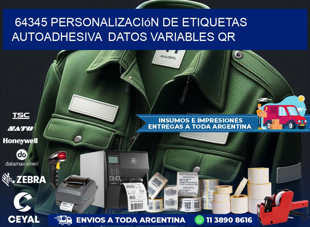 64345 Personalización de etiquetas autoadhesiva  datos variables QR