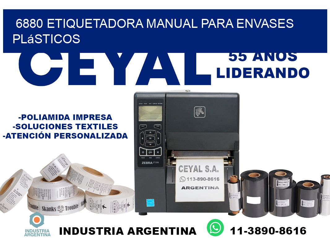 6880 etiquetadora manual para envases plásticos