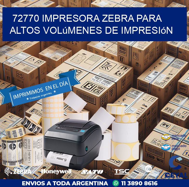 72770 impresora zebra para altos volúmenes de impresión