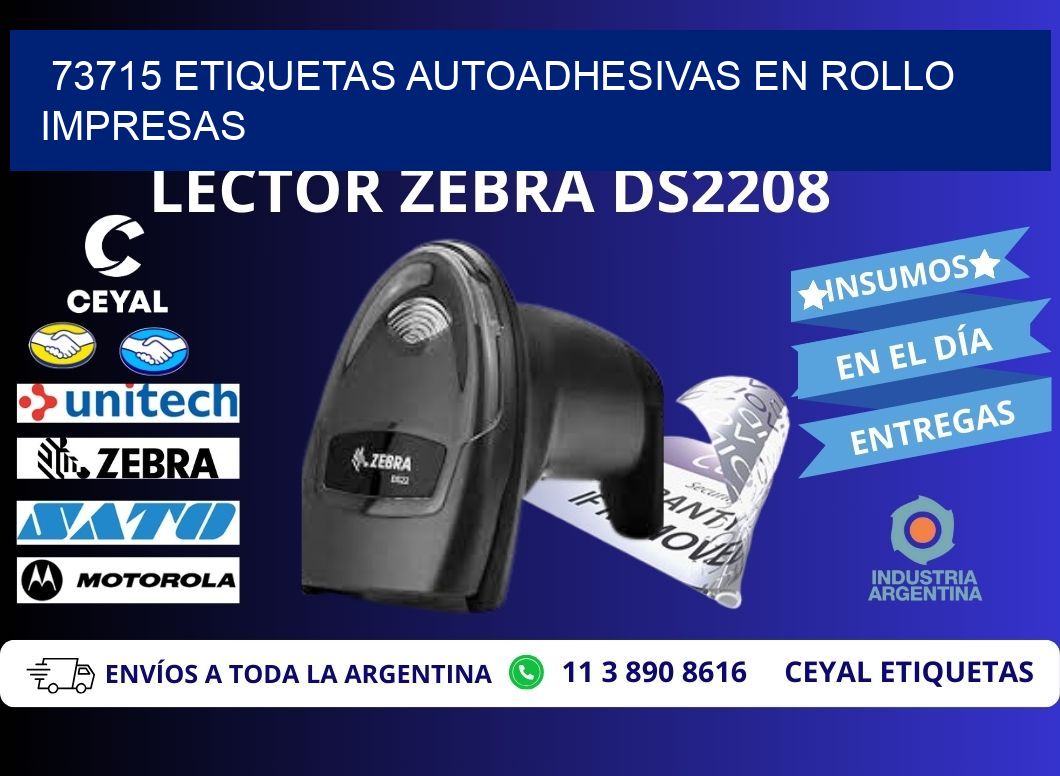 73715 Etiquetas autoadhesivas en rollo impresas