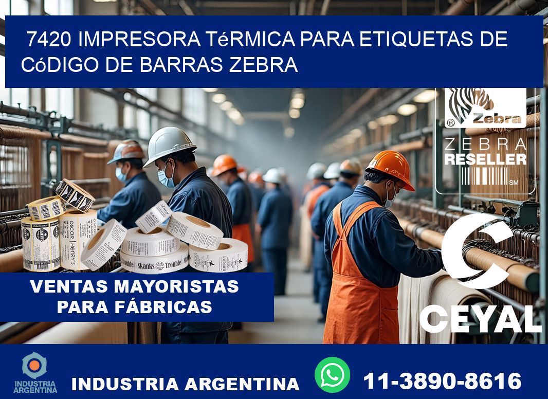 7420 impresora térmica para etiquetas de código de barras Zebra