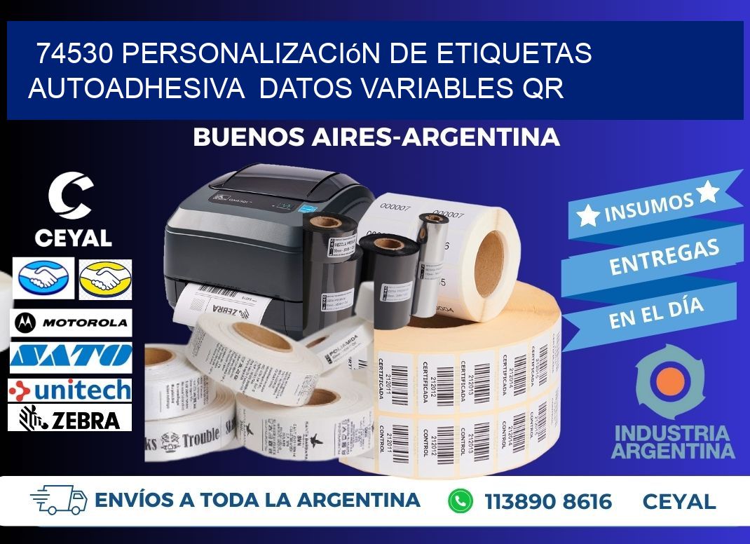 74530 Personalización de etiquetas autoadhesiva  datos variables QR