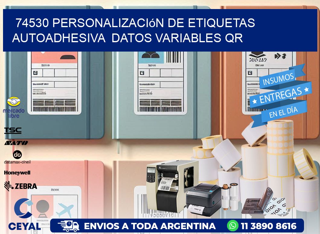 74530 Personalización de etiquetas autoadhesiva  datos variables QR