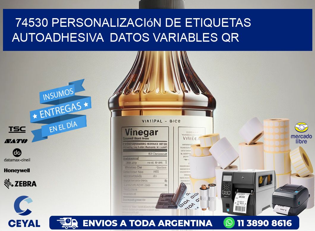 74530 Personalización de etiquetas autoadhesiva  datos variables QR