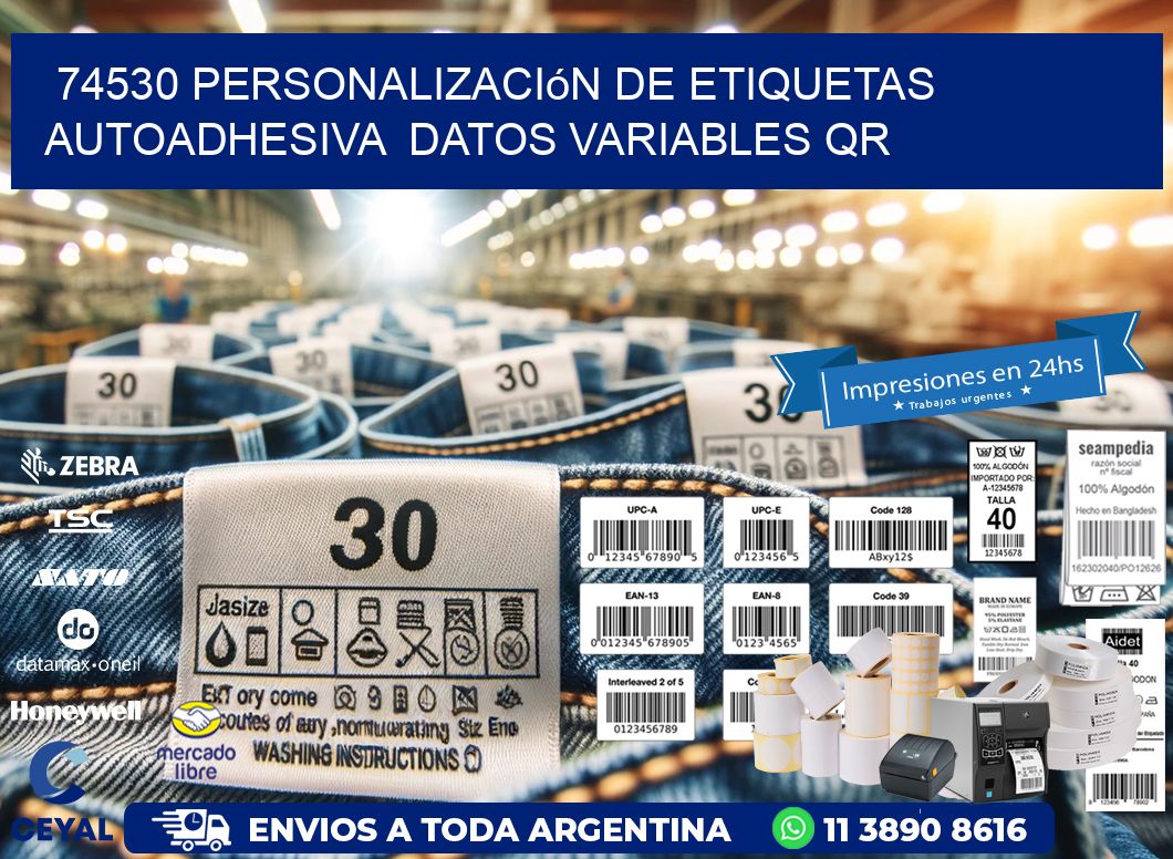 74530 Personalización de etiquetas autoadhesiva  datos variables QR