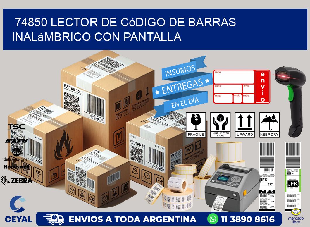 74850 Lector de código de barras inalámbrico con Pantalla