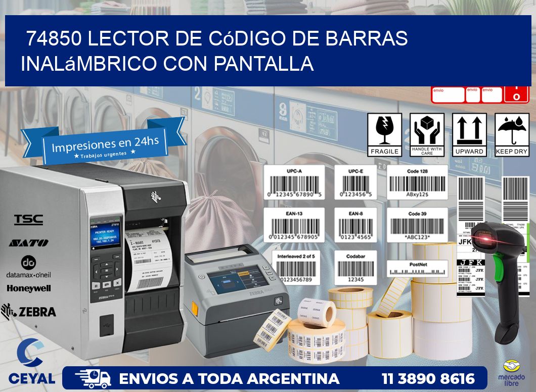 74850 Lector de código de barras inalámbrico con Pantalla
