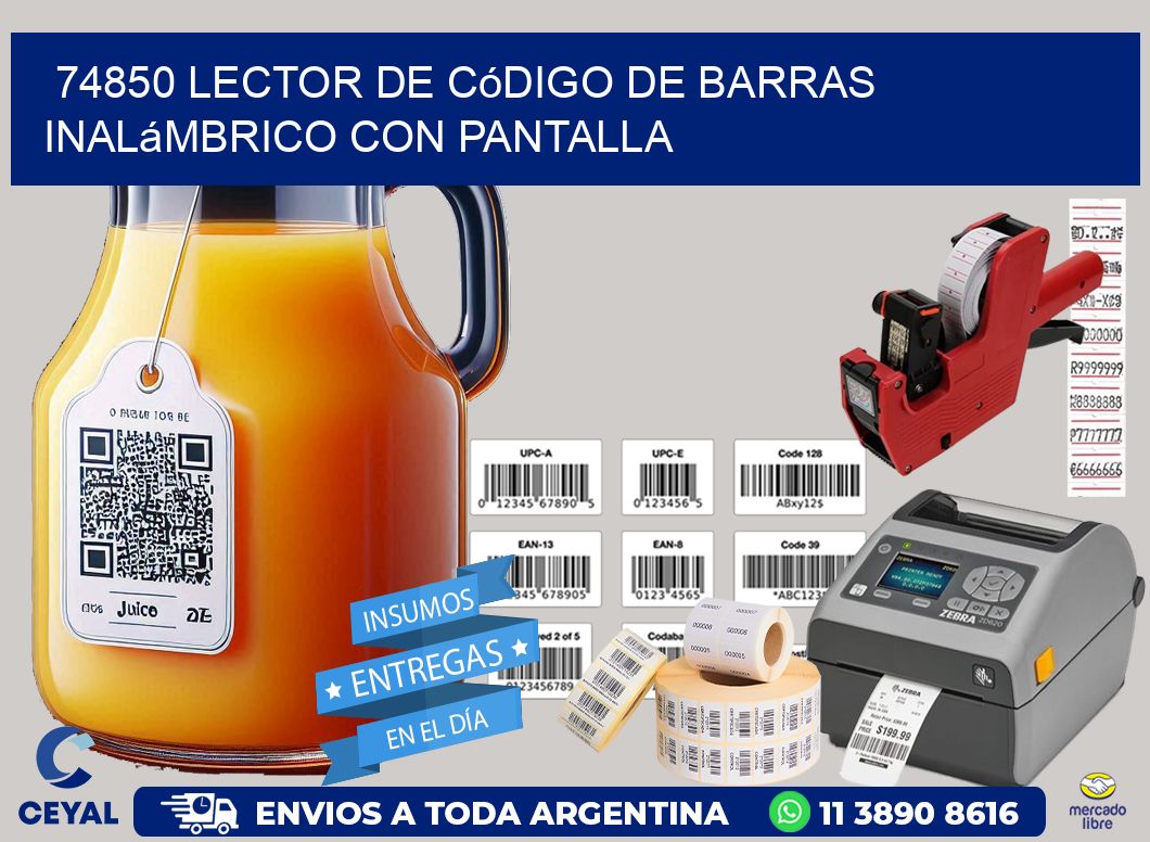 74850 Lector de código de barras inalámbrico con Pantalla