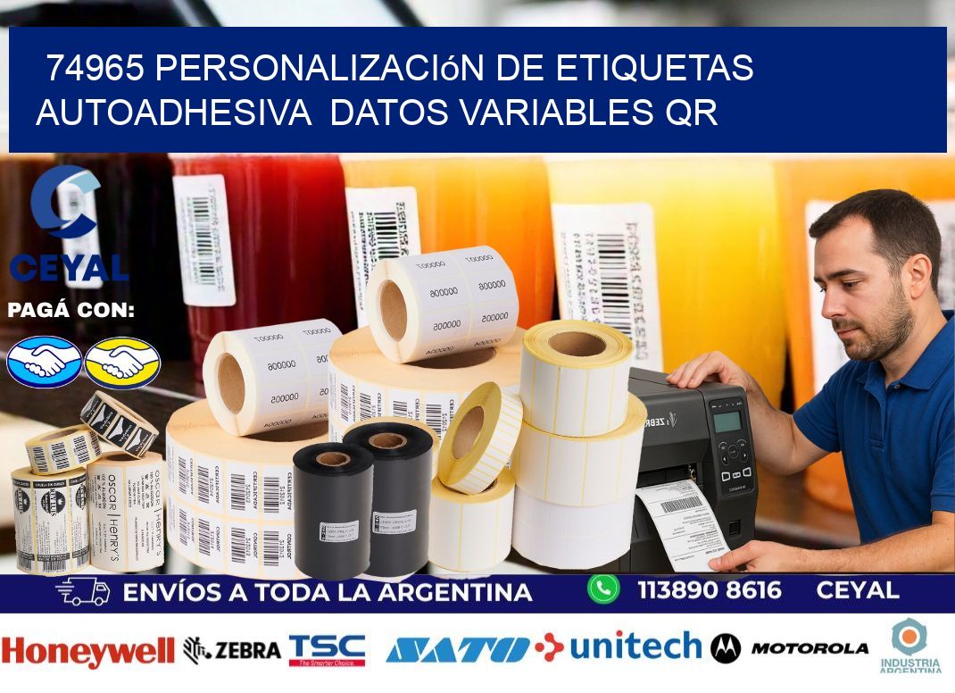 74965 Personalización de etiquetas autoadhesiva  datos variables QR