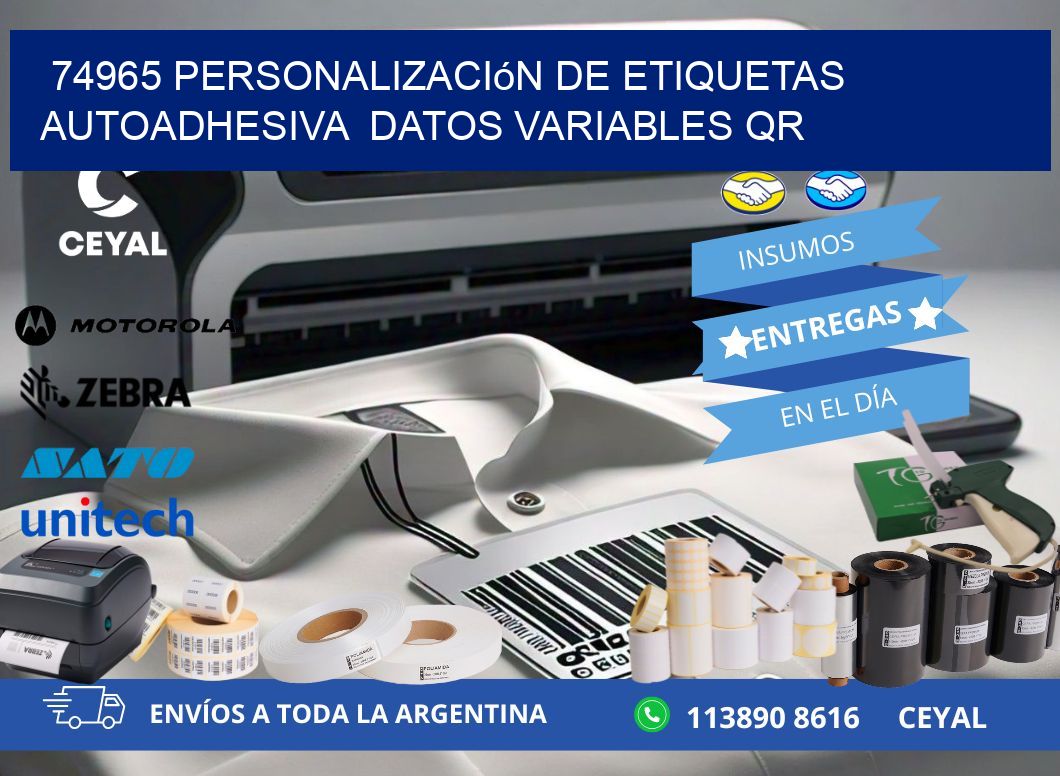 74965 Personalización de etiquetas autoadhesiva  datos variables QR