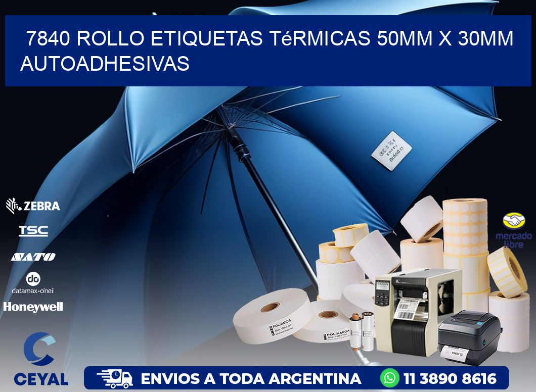 7840 Rollo Etiquetas Térmicas 50mm X 30mm Autoadhesivas