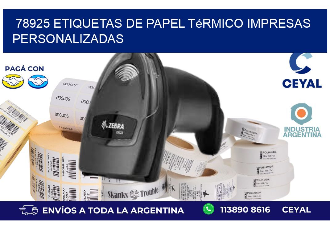 78925 Etiquetas de papel térmico impresas personalizadas