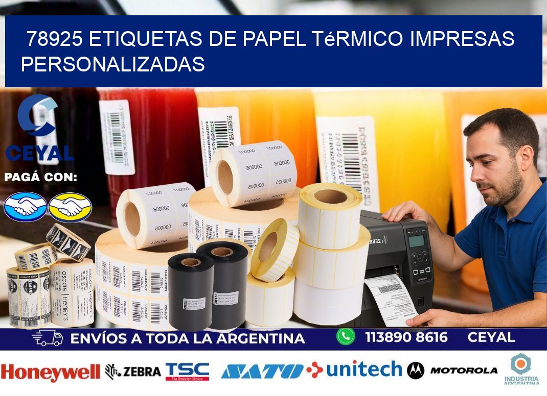 78925 Etiquetas de papel térmico impresas personalizadas