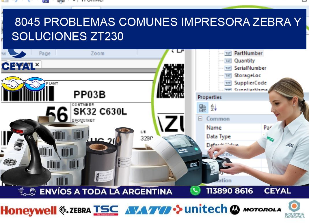 8045 problemas comunes impresora Zebra y soluciones ZT230