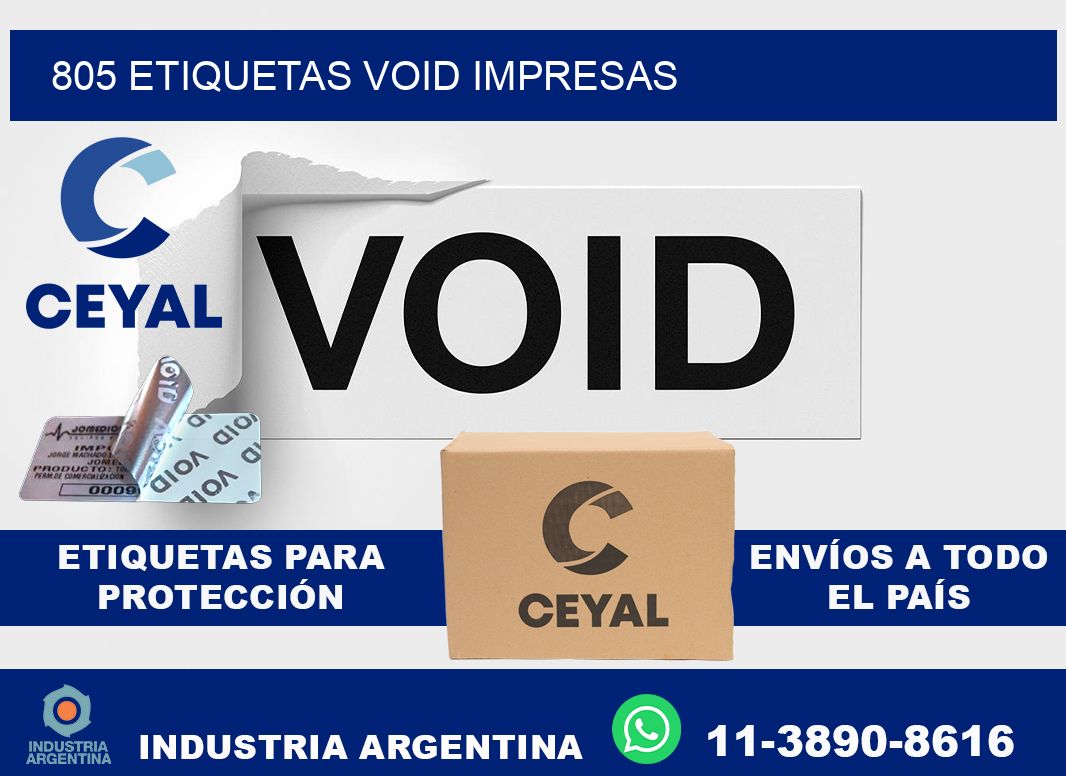 805 etiquetas void impresas