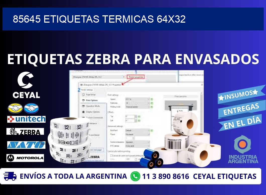 85645 etiquetas termicas 64x32
