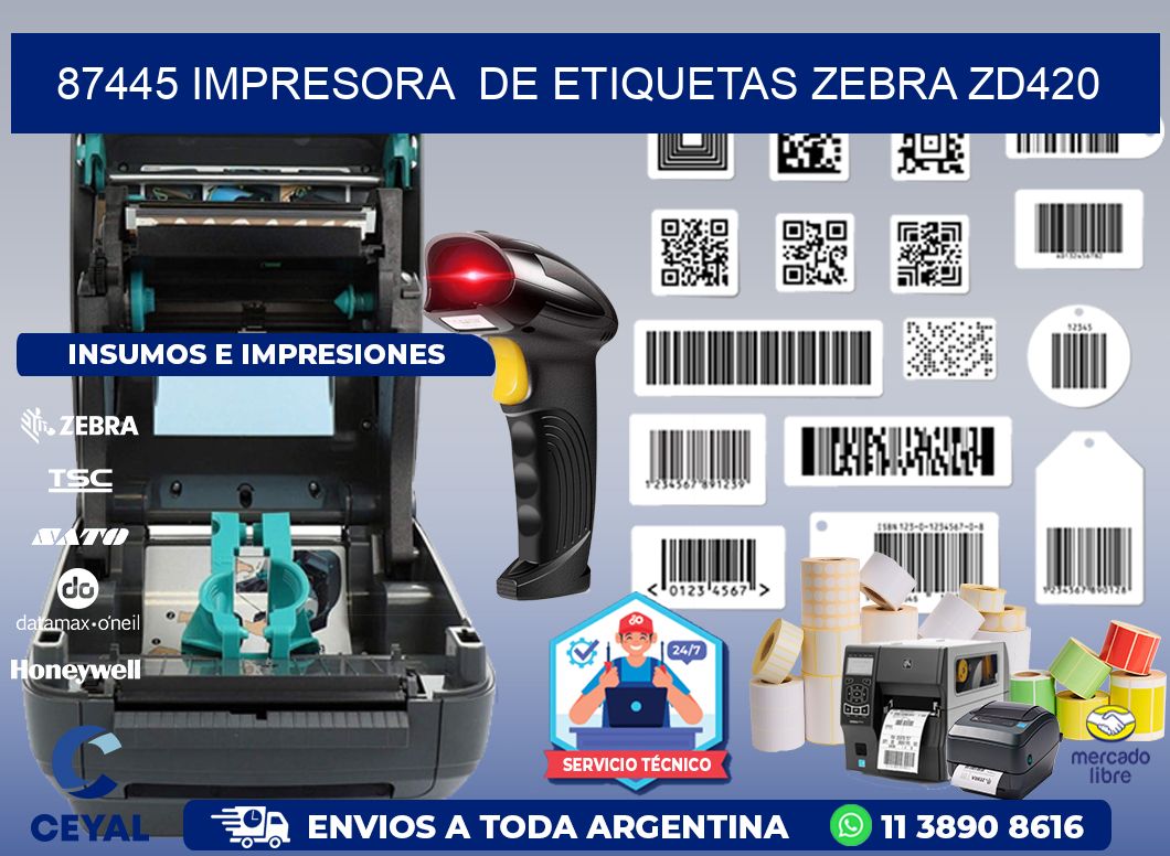 87445 impresora  de etiquetas Zebra ZD420