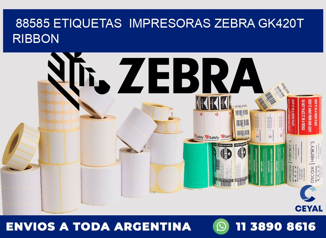 88585 Etiquetas  impresoras zebra gk420t ribbon