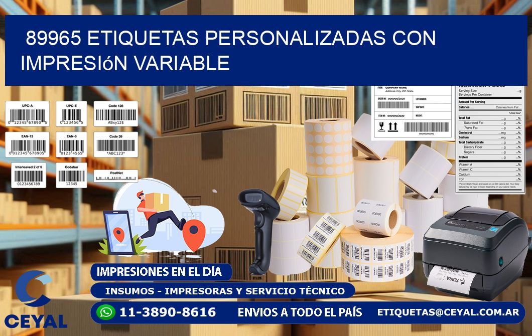 89965 etiquetas personalizadas con impresión variable