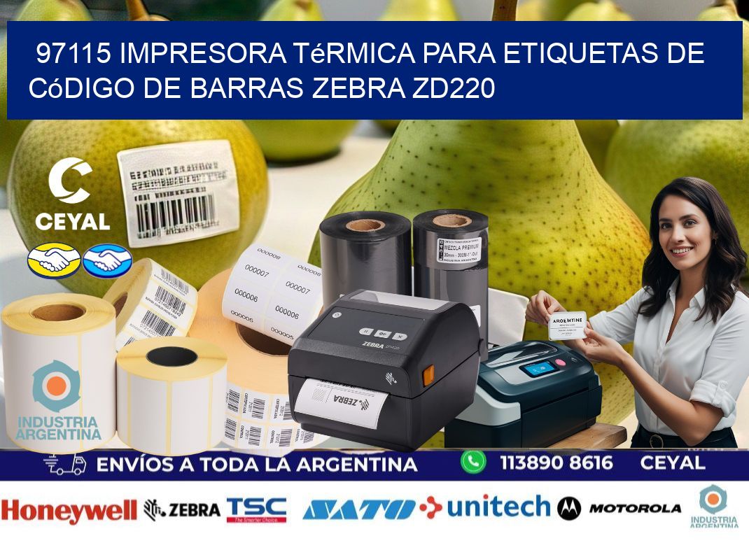 97115 impresora térmica para etiquetas de código de barras Zebra ZD220