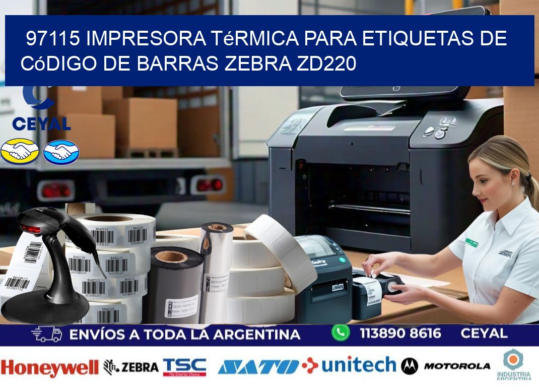 97115 impresora térmica para etiquetas de código de barras Zebra ZD220