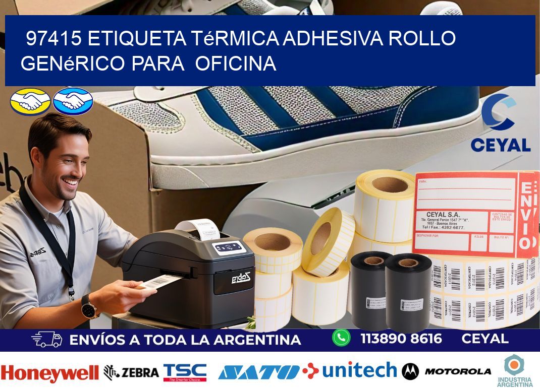 97415 Etiqueta térmica adhesiva Rollo genérico para  oficina