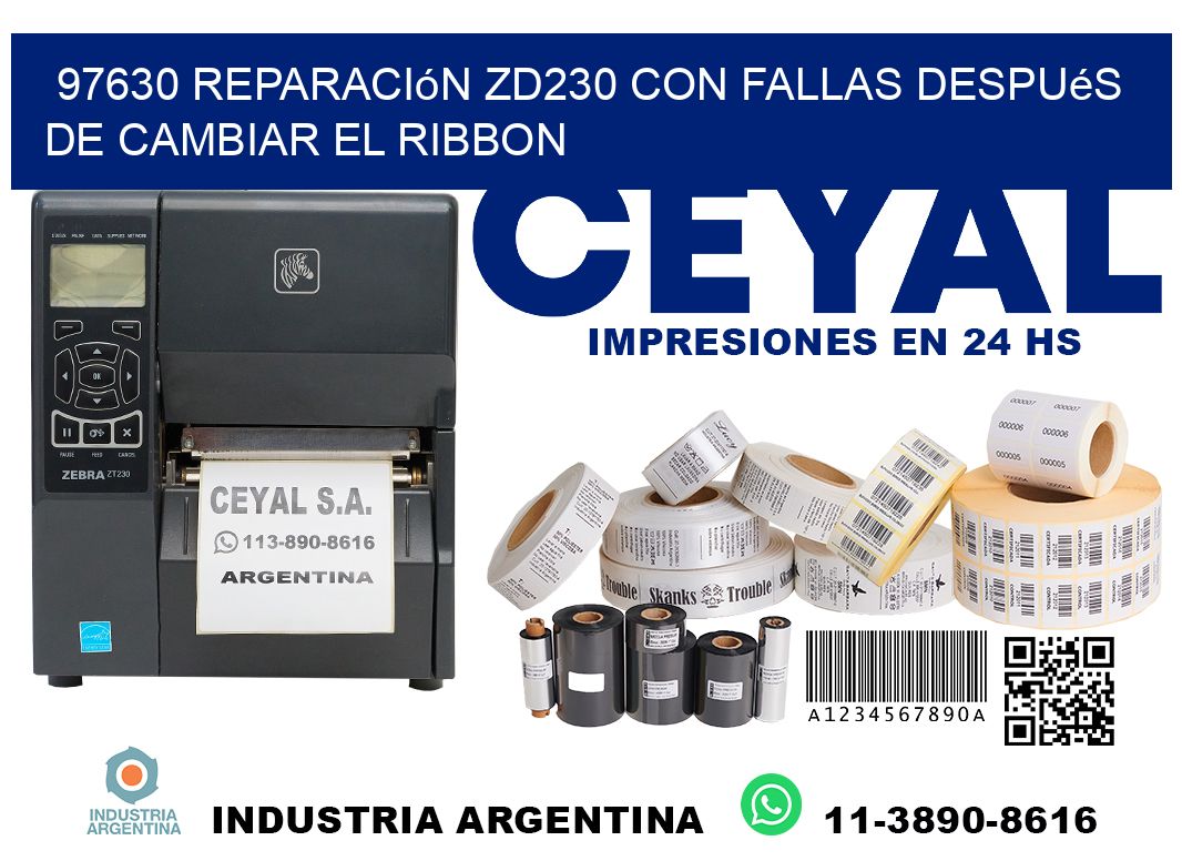97630 reparación zd230 con fallas después de cambiar el ribbon