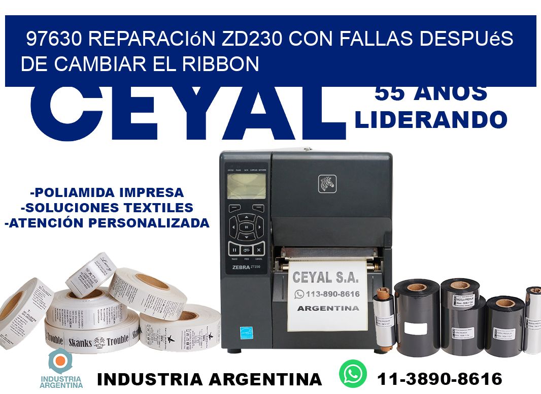 97630 reparación zd230 con fallas después de cambiar el ribbon