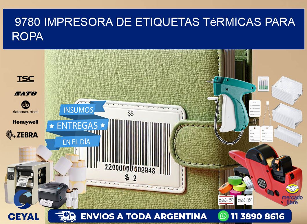 9780 impresora de etiquetas térmicas para ropa