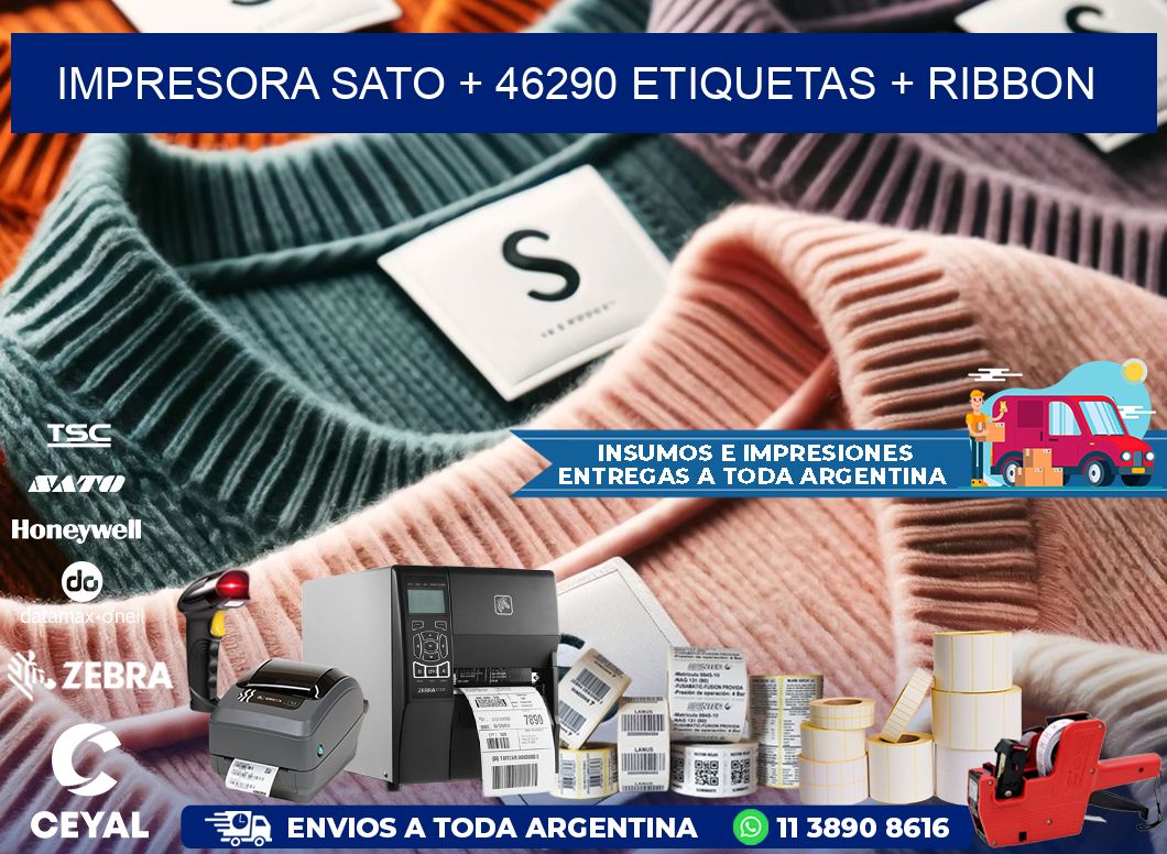 impresora SATO + 46290 etiquetas + ribbon