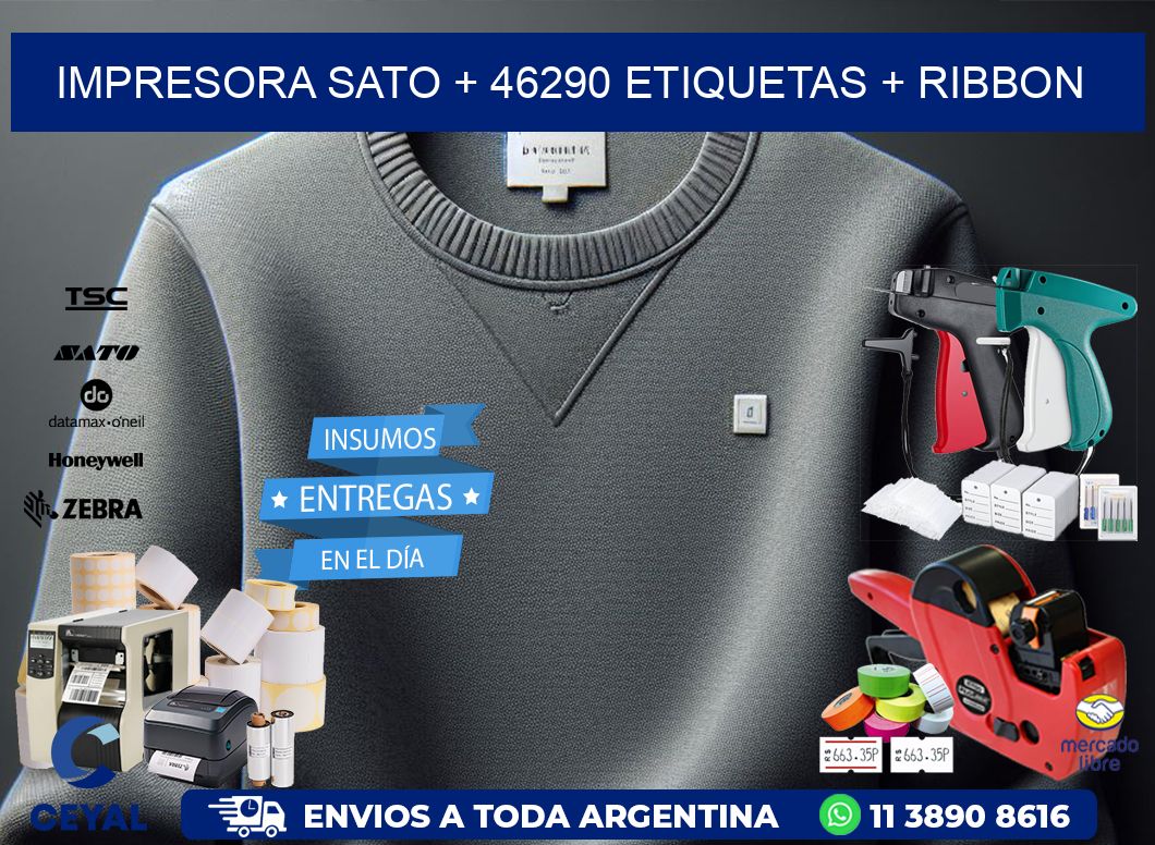 impresora SATO + 46290 etiquetas + ribbon