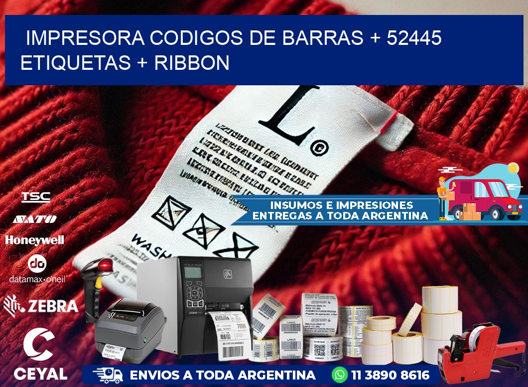 impresora codigos de barras + 52445 etiquetas + ribbon