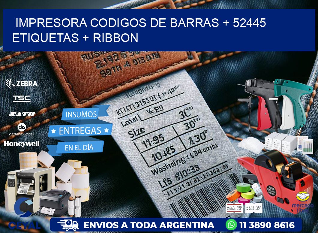 impresora codigos de barras + 52445 etiquetas + ribbon