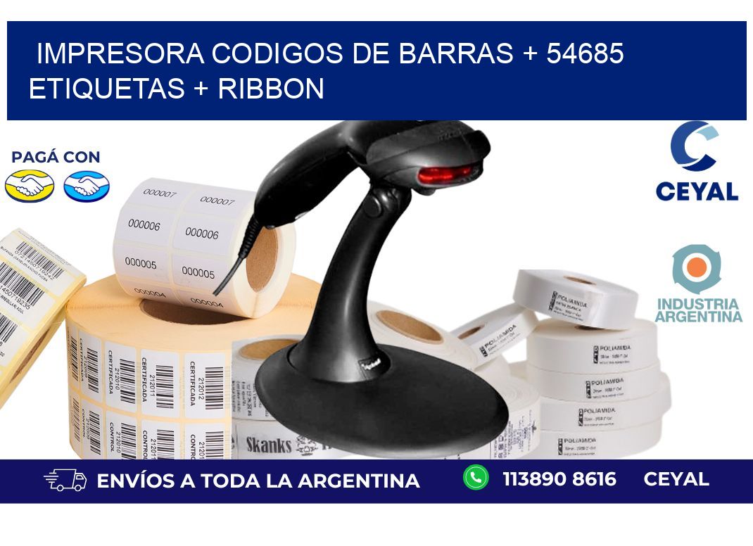 impresora codigos de barras + 54685 etiquetas + ribbon